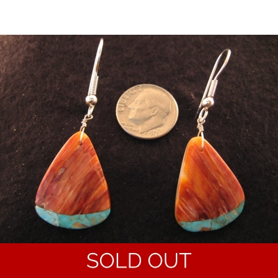 Spiny Oyster With Turquoise Navajo Style Earrings